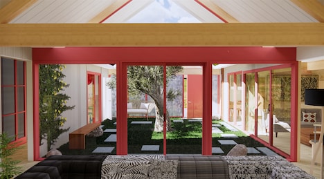 「アフター・ヤン」より、フレミング家の3DCG設定画。(c) production design by Alexandra Schaller, renderings by John Lopez