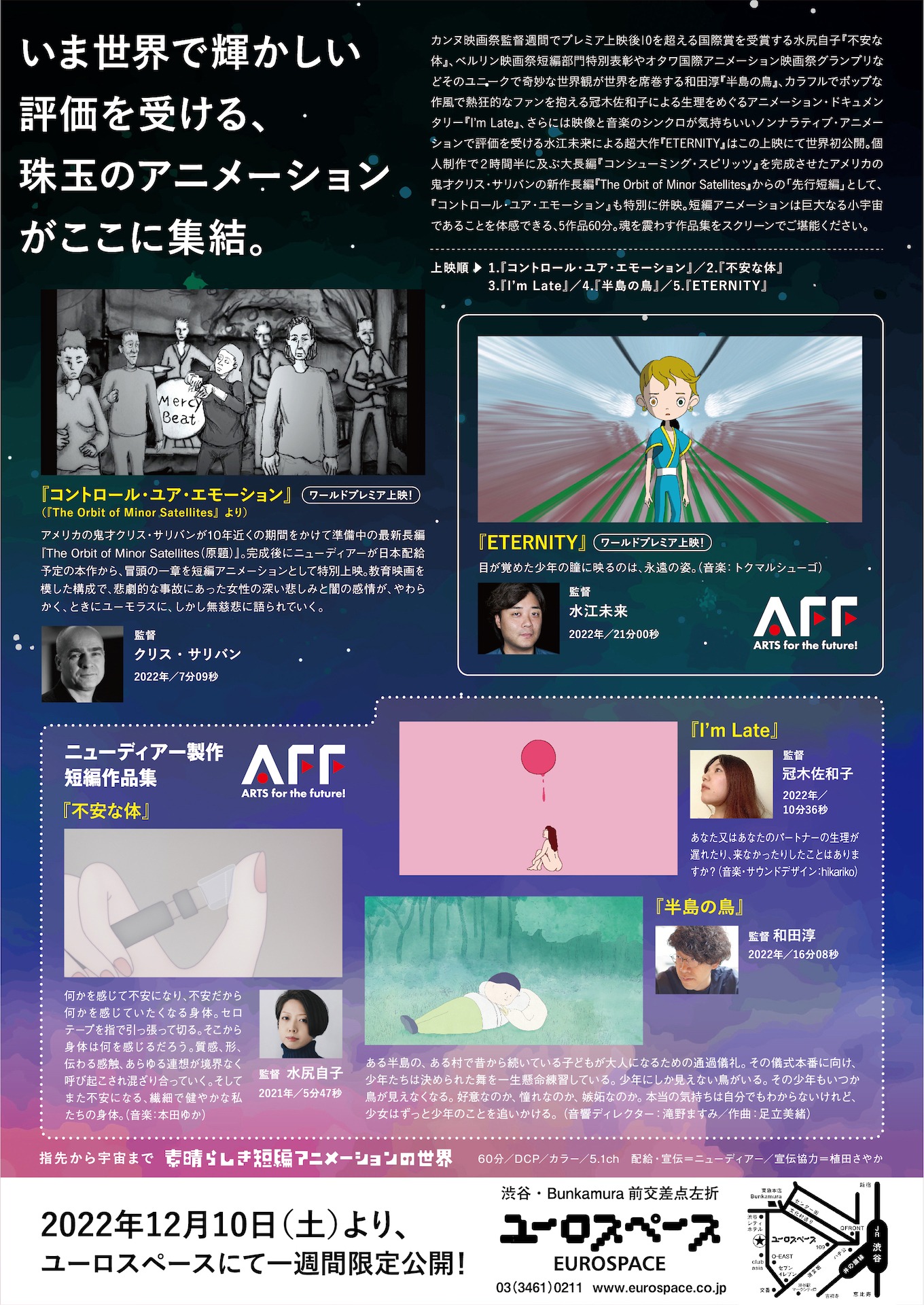 「指先から宇宙まで 素晴らしき短編アニメーションの世界」チラシビジュアル裏