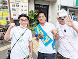 左からプチ鹿島、辰巳孝太郎、DARTHREIDER。