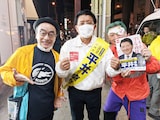 左からプチ鹿島、平井卓也、DARTHREIDER。