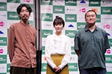 第23回東京フィルメックス「石がある」舞台挨拶の様子。左から太田達成、小川あん、加納土。