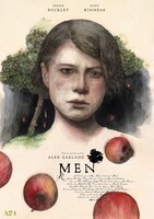 ヒグチユウコがイラストを描き下ろした「MEN 同じ顔の男たち」オルタナティブポスタービジュアル。