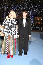 会場に登場したアオイヤマダ（左）、荒木飛羽（右）。