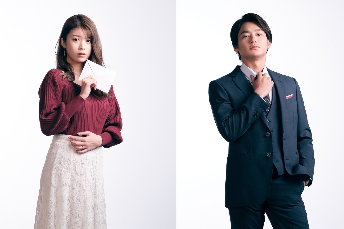 左から奥田茜役の馬場ふみか、奥田大輔役の野村周平。(c)テレビ東京