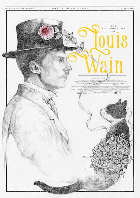 「ルイス・ウェイン 生涯愛した妻とネコ」オルタナティブポスター（縦型）