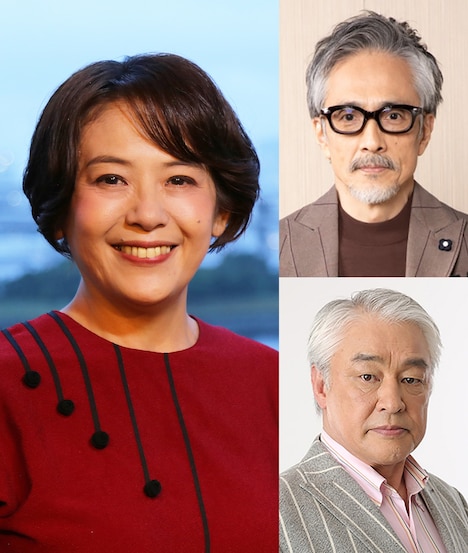 左から時計回りに小高恵美、橋爪淳、原田大二郎。