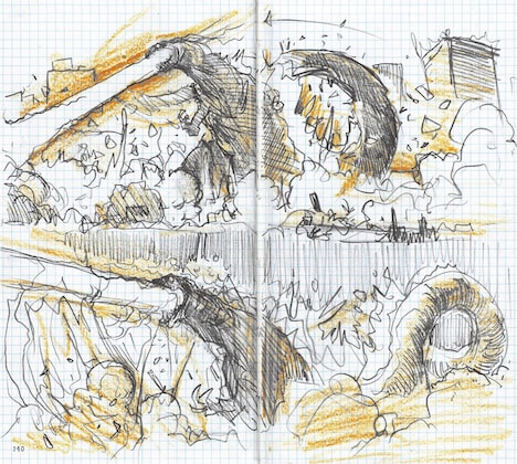 「樋口真嗣特撮野帳 -映像プラン・スケッチ-」中面