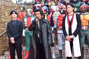 「生誕50周年記念 THE仮面ライダー展」オープニングセレモニーの様子。