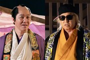 左から井坂新兵衛役の川合俊一、作兵衛役のDJ KOO。