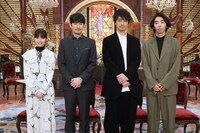 「世界法廷ミステリー 映画『イチケイのカラス』コラボSP」。左から西野七瀬、竹野内豊、斎藤工、柄本時生。