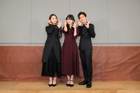 左から宇垣美里、鶴嶋乃愛、村井良大。