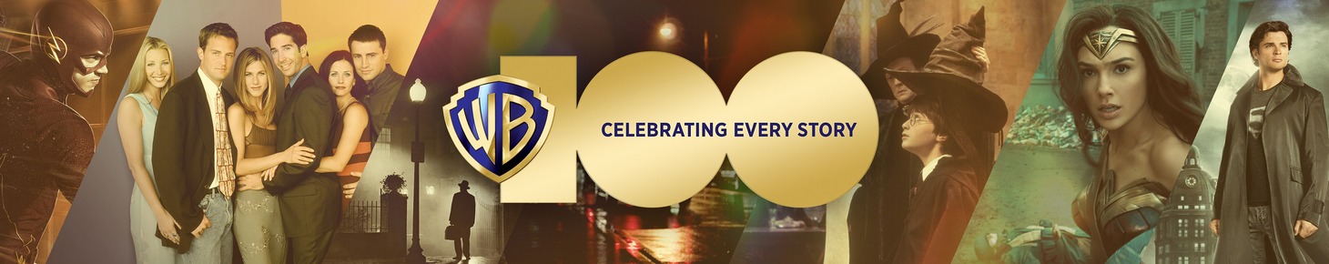 ワーナー・ブラザース創立100周年のバナー。