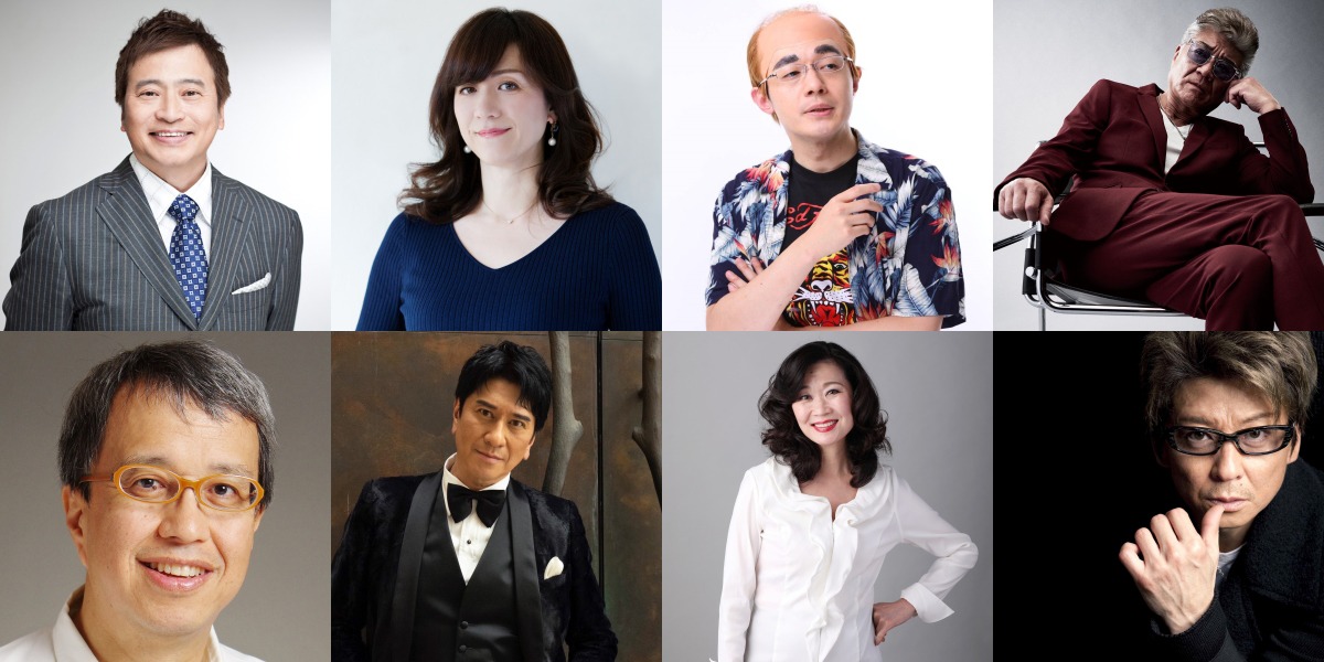 上段左からラサール石井、野々村友紀子、レッツゴーよしまさ、小沢仁志。下段左から小宮孝泰、川崎麻世、なかじままり、哀川翔。