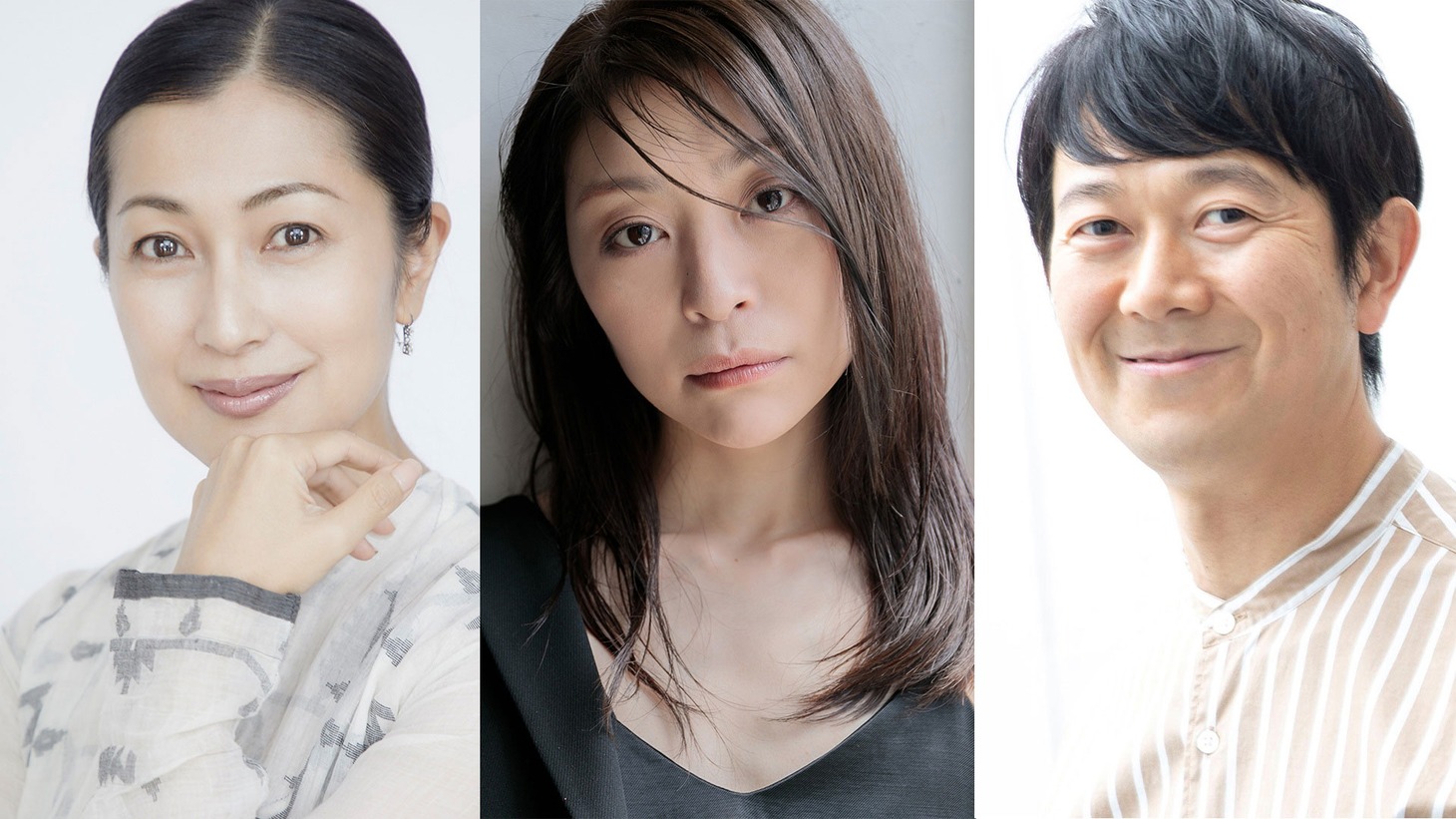 左から鶴田真由、内田慈、大橋彰。