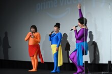 左から黒沢かずこ、村上知子、大島美幸。