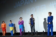 左から黒沢かずこ、村上知子、大島美幸、栗田貫一、戸田恵子。