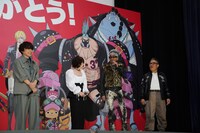 左から中井和哉、大谷育江、矢尾一樹、宝亀克寿。