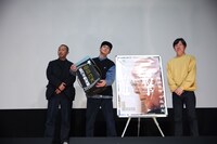 「遊撃 / 映画監督 中島貞夫」トークイベントにて、左から三宅唱、高良健吾、松原龍弥。