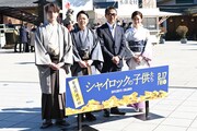 「シャイロックの子供たち」公開直前イベントの様子。左から玉森裕太、阿部サダヲ、池井戸潤、上戸彩。