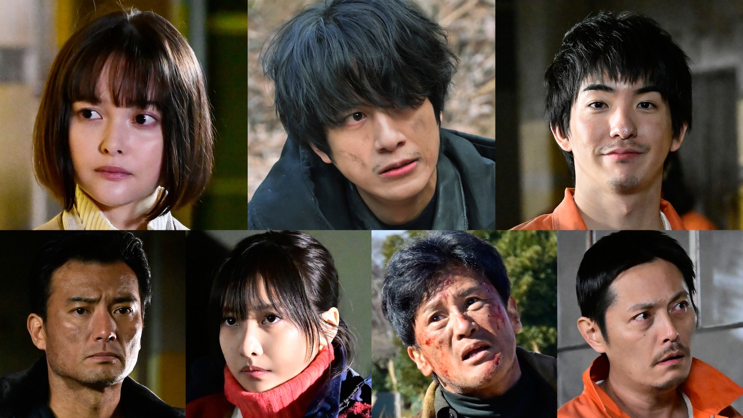 上段左から玉城ティナ、溝端淳平、前田公輝。下段左から徳重聡、佐野ひなこ、橋本じゅん、姜暢雄。