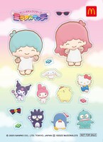 2月11日、12日にハッピーセット「リトルツインスターズ」を購入するとプレゼントされる「サンリオキャラクターズ シール」。