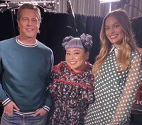左からブラッド・ピット、渡辺直美、マーゴット・ロビー。
