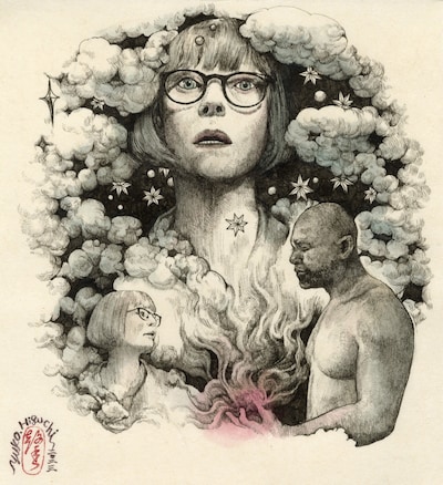 ヒグチユウコによる「アラビアンナイト 三千年の願い」描き下ろしイラスト。