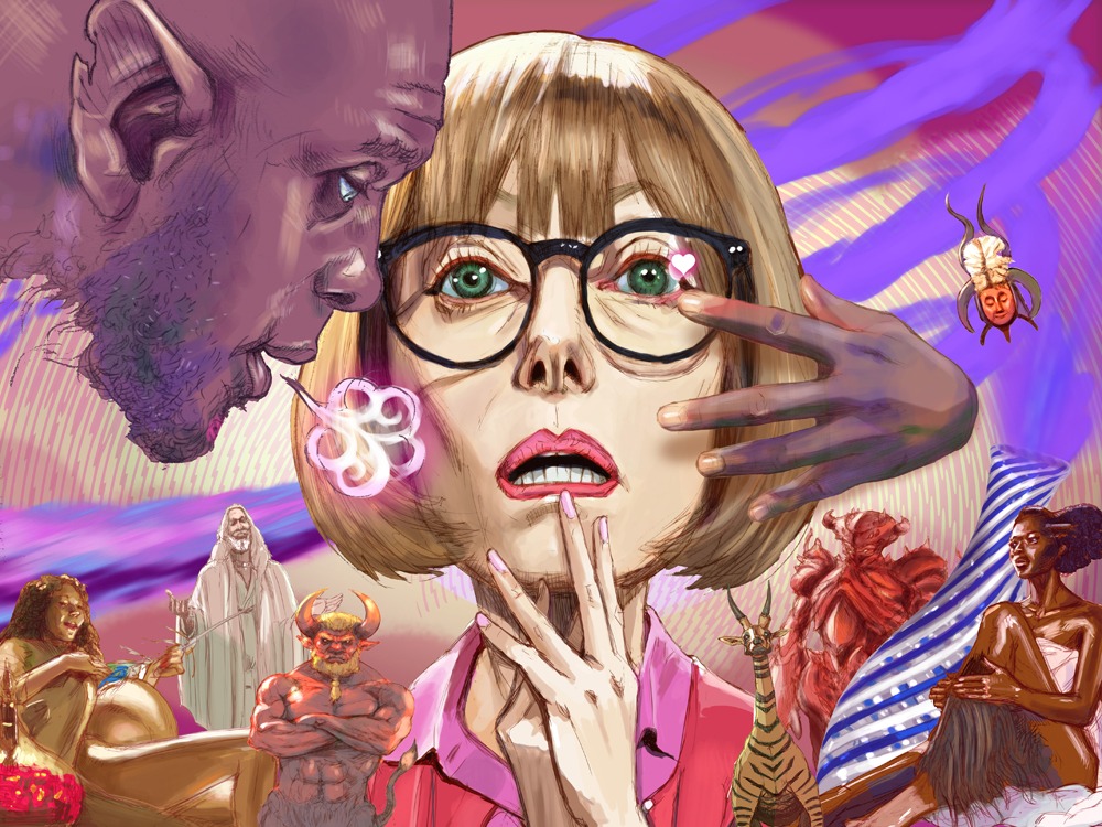 金子ナンペイによる「アラビアンナイト 三千年の願い」描き下ろしイラスト。