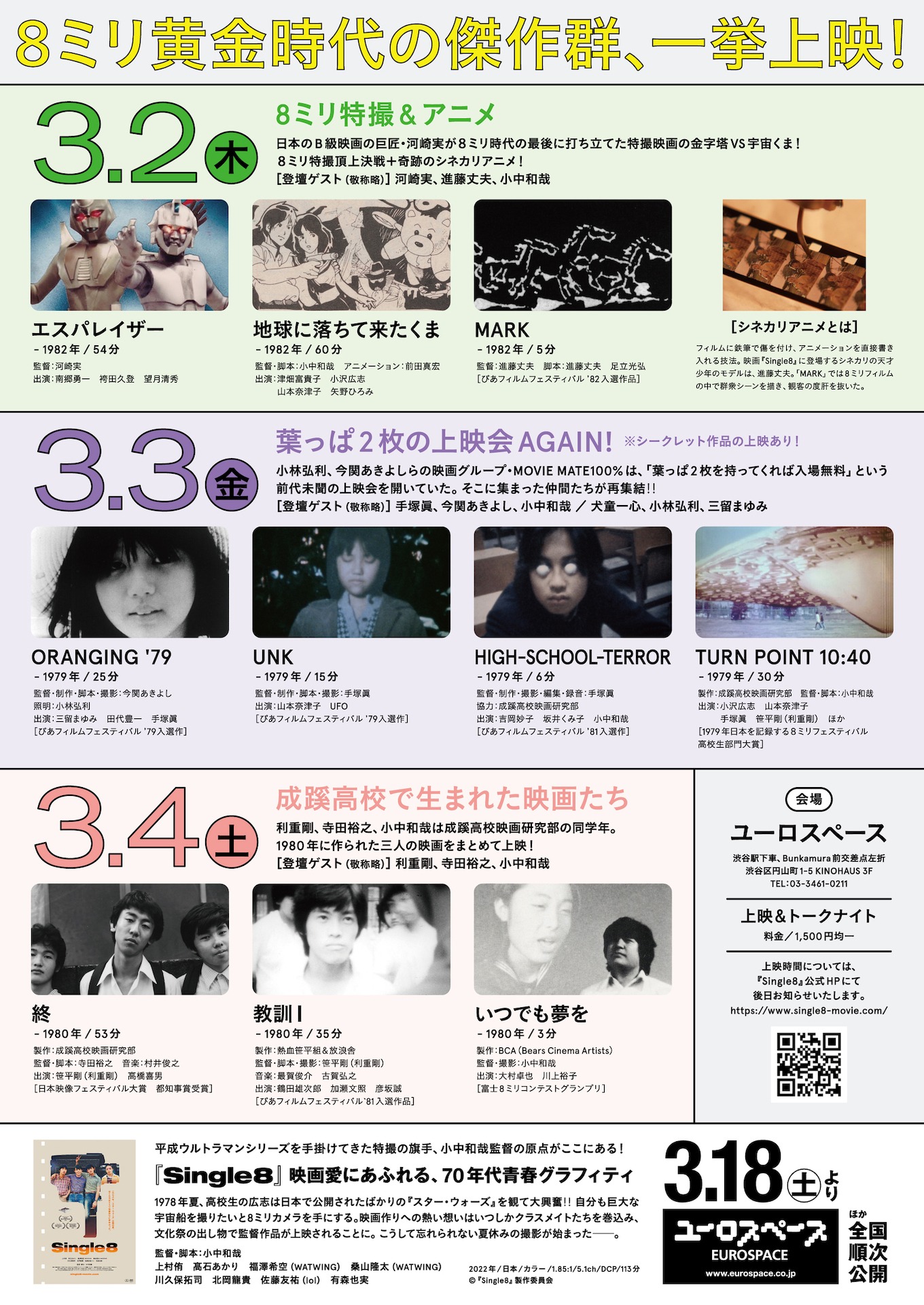 8ミリ映画復活祭のチラシ裏。