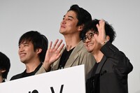 「Winny」公開記念舞台挨拶の様子。