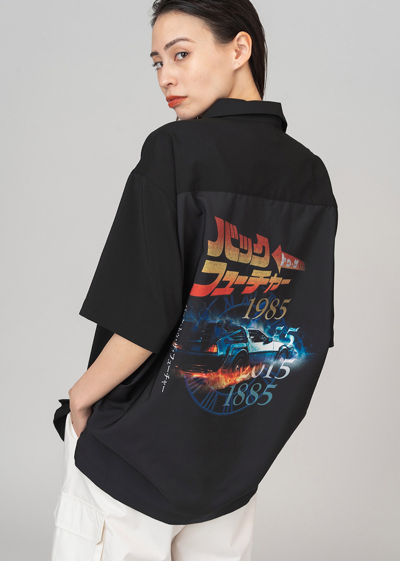 「バック・トゥ・ザ・フューチャー」オープンカラー半袖シャツ