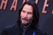 2023年3月に米ロサンゼルスで行われた「ジョン・ウィック：コンセクエンス」のイベントに出席したキアヌ・リーヴス。（写真提供：Image Press Agency / Sipa USA / Newscom / ゼータ イメージ）