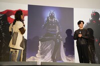 左から森山未來、前田真宏による特別イラスト、池松壮亮。