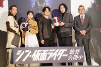 「シン・仮面ライダー」大ヒット御礼舞台挨拶の様子。