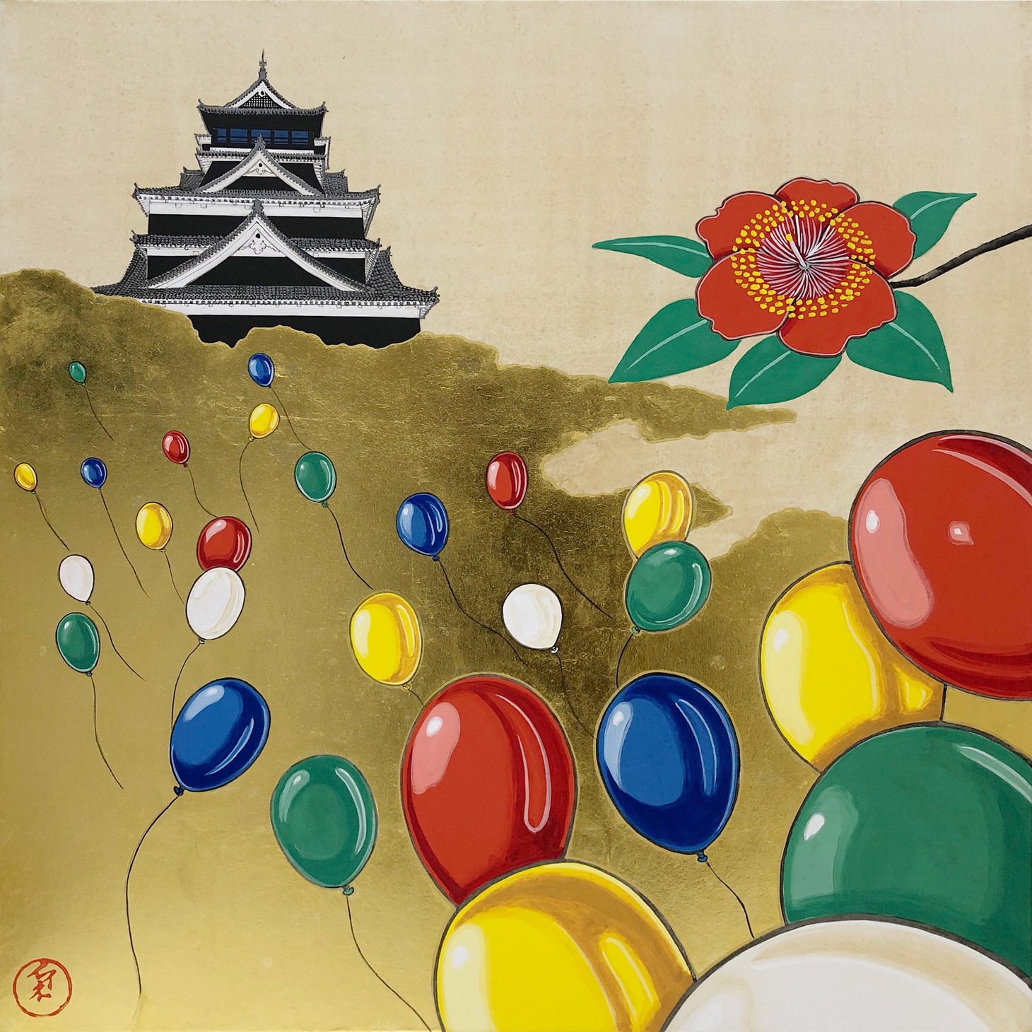 新装版オリジナル表紙装画「熊本城バルーン図」 (c)Taro YAMAMOTO,2023