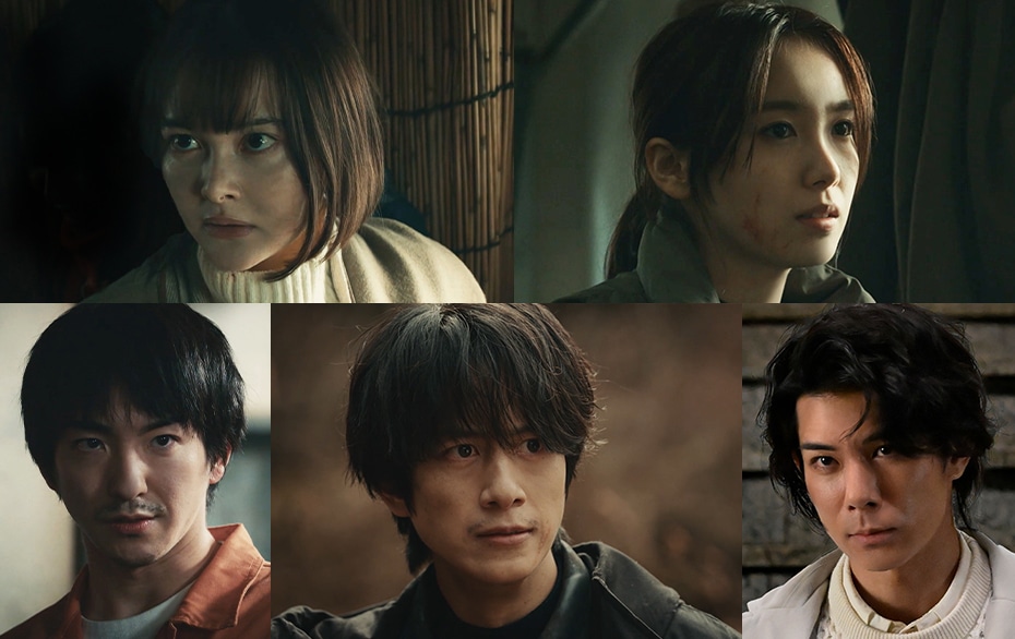 「君と世界が終わる日に」より。左上から時計回りに玉城ティナ、飯豊まりえ、柿澤勇人、溝端淳平、前田公輝。