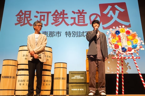 左から成島出、豊田裕大。