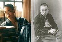 宮沢賢治（右）と、「銀河鉄道の父」で菅田将暉が演じた宮沢賢治（左）。(c)2022「銀河鉄道の父」製作委員会/資料提供林風舎