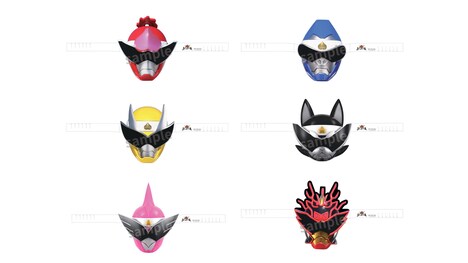 来場者プレゼントの「ドンブラザーズ 紙製お面」。