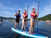 SUP体験の様子。