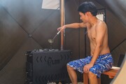 テントサウナの様子。