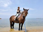 乗馬体験の様子。