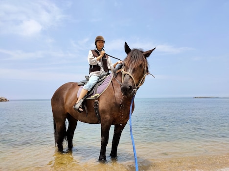 乗馬体験の様子。