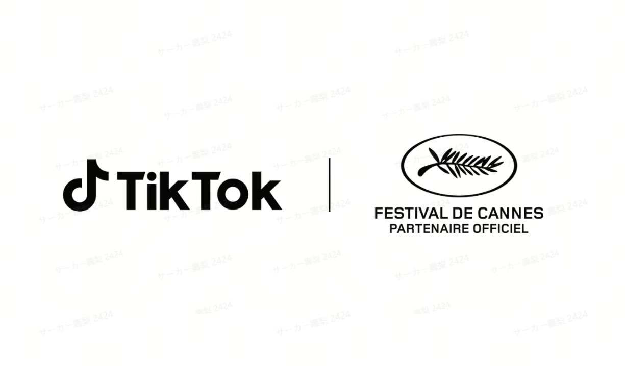 TikTokロゴ（左）、カンヌ国際映画祭ロゴ（右）。