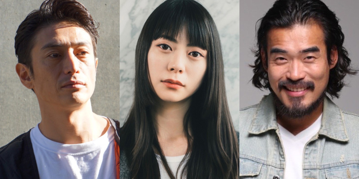 左から伊勢谷友介、山下リオ、ジン・デヨン。