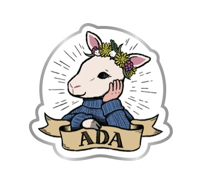 「LAMB/ラム」ピンバッジ<WITH ADA>(税込990円)