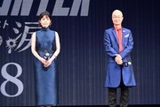 左から沢城みゆき、神谷明。