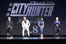 左からこだま兼嗣、堀内賢雄、沢城みゆき、神谷明。