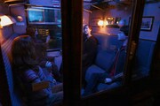 ホグワーツ特急の車内の様子。