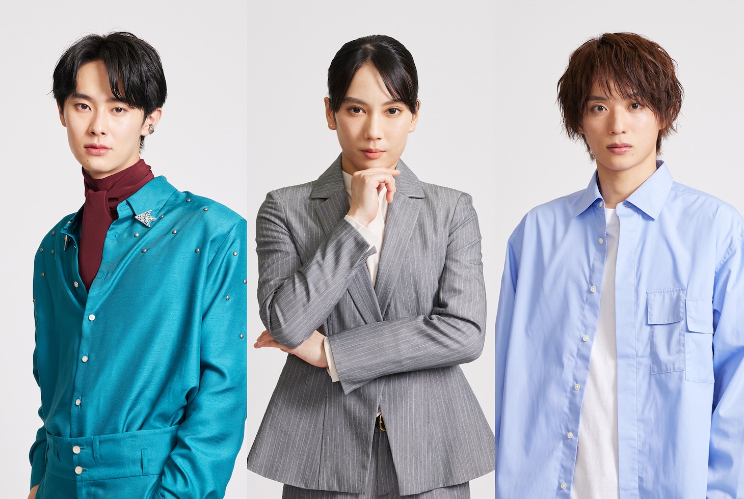 「埼玉のホスト」より、左から赤坂ゲンジ役の楽駆、荒牧ゆりか役の山本千尋、岩槻キセキ役の福本大晴。